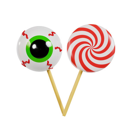 Halloween Lollipop Candy 3D Illustration.の写真素材