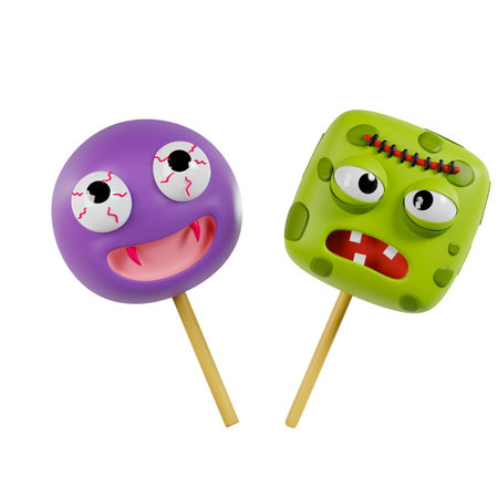 Halloween Lollipop Candy 3D Illustration.の写真素材