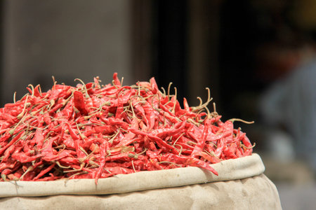 Bag of chiliの写真素材