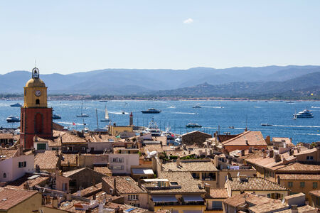 View over the roofs of Saint Tropez (France)の写真素材