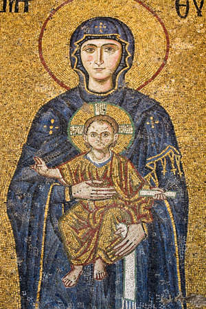 Mosaic figures in Hagia Sophia, Istanbul, Turkey, Europeのeditorial素材