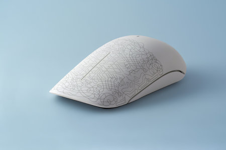 Isolated beautiful modern white wireless computer mouse