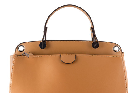 Isolated on white female handbag, place for textの写真素材