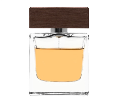 Isolated on white modern male perfume bottleの写真素材