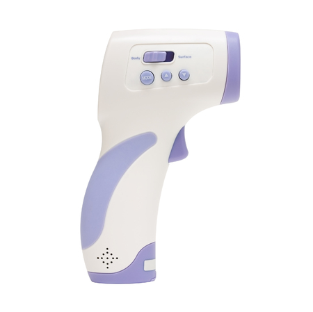 Electronic medical infrared thermometer isolated on whiteの写真素材
