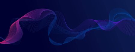 Vector textured background with wave effects. Suitable for posters, websites, presentations on the topics of medicine, neurosience, physics and other sience, future technologies and for IT companys.のイラスト素材