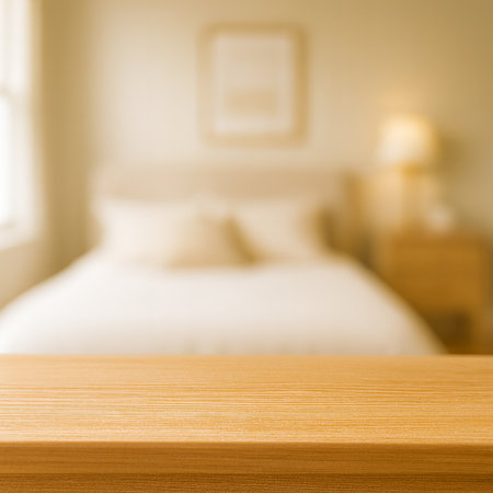 Table Top And Blur Background In the Bedroom - Vintage Filterの素材