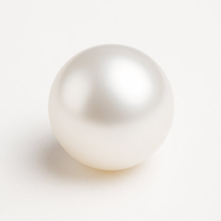 White pearl on a white background. 3d rendering, 3d illustration.の素材