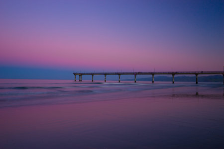 New Brighton Pier with colorful sky