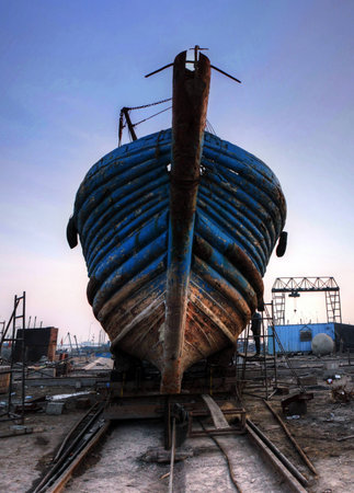 Morning shipyardの写真素材