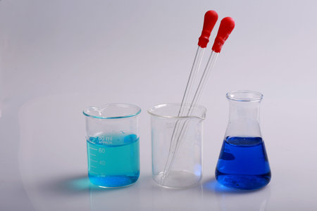 laboratory glassware with reflection