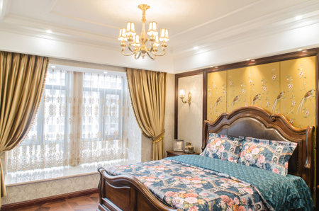 Interior design of a bedroomのeditorial素材