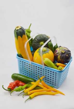 a basket of vegetablesの写真素材