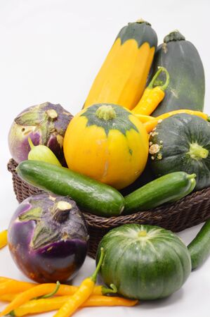 a basket of vegetablesの写真素材