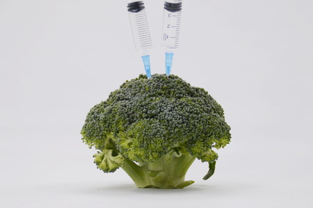 broccoli with syringeの写真素材