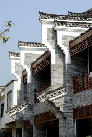 Old buildings in Phoenix Townの写真素材