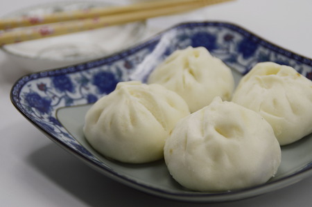 Traditional steamed bunsの写真素材