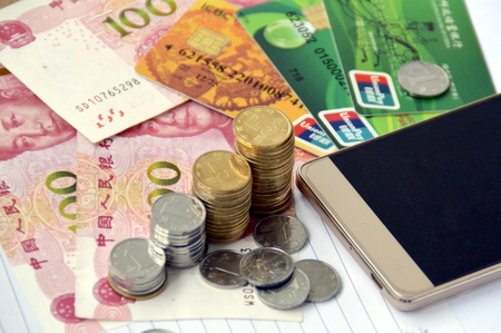 Money and cardのeditorial素材