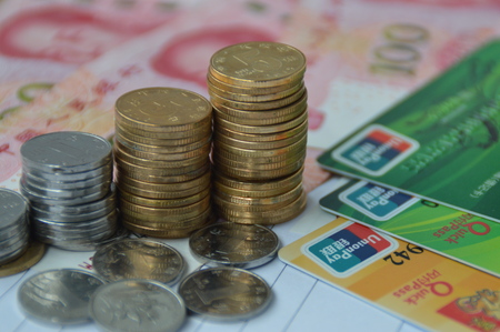 Money and cardのeditorial素材