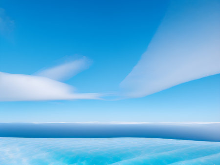 blue sky background with tiny clouds. 3d rendering - illustration.の素材
