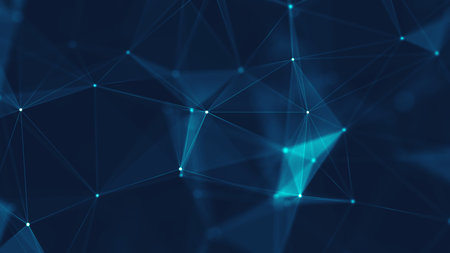  Connection structure. Science background. Futuristic polygonal background. Triangular background....