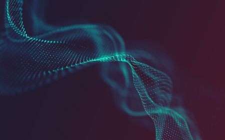Abstract polygonal space low poly dark background with connecting dots and lines. Connection...