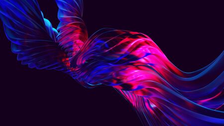 Modern colorful flow background for your design project. 3D illustration. 3d rendering. Abstract Flow Background. Wallpaper. Futuristic polygonal background. Businessの写真素材