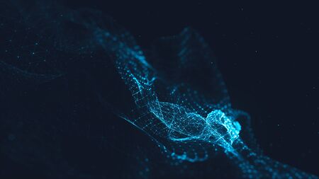 Abstract polygonal space low poly dark background with connecting dots and lines. Connection structure. 
Science background. Futuristic polygonal background. Triangular background. Wallpaper. Businessの写真素材
