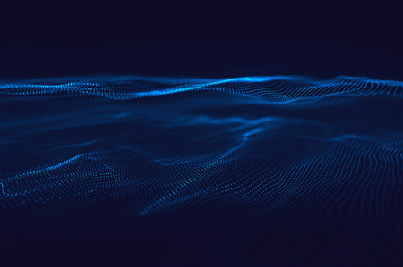 Abstract polygonal space low poly dark background with connecting dots and lines. Connection...