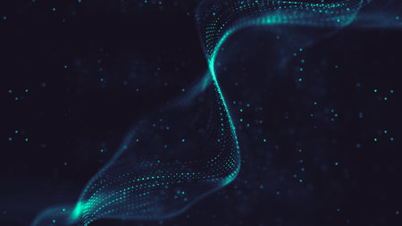 Abstract polygonal space low poly dark background with connecting dots and lines. Connection...