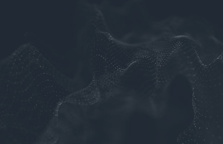 Abstract polygonal space low poly dark background with connecting dots and lines. Connection...