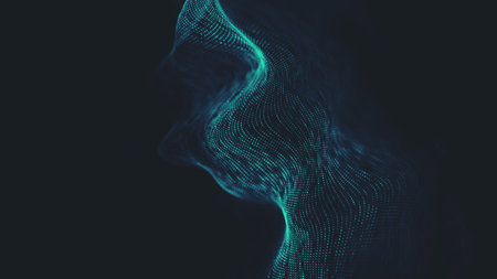 Abstract polygonal space low poly dark background with connecting dots and lines. Connection...