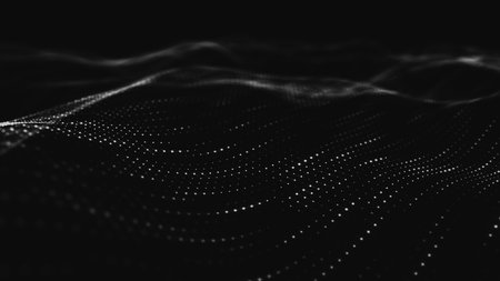 Abstract polygonal space low poly dark background with connecting dots and lines. Connection...