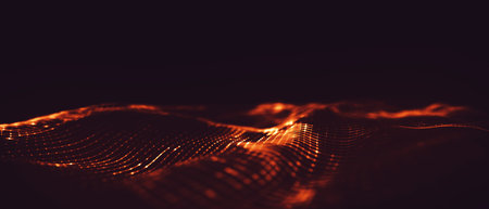 Abstract polygonal space low poly dark background with connecting dots and lines. Connection...