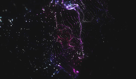 Abstract polygonal space low poly dark background with connecting dots and lines. Connection...