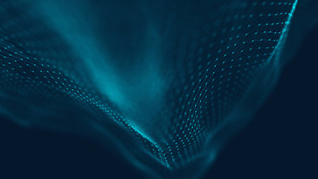 Abstract polygonal space low poly dark background with connecting dots and lines. Connection...