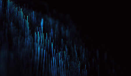 Abstract polygonal space low poly dark background with connecting dots and lines. Connection...
