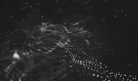 Abstract polygonal space low poly dark background with connecting dots and lines. Connection...