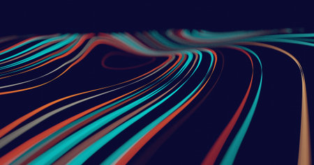 Abstract flowing lines background for your design project. 3D illustration. 3d rendering. Wallpaper....