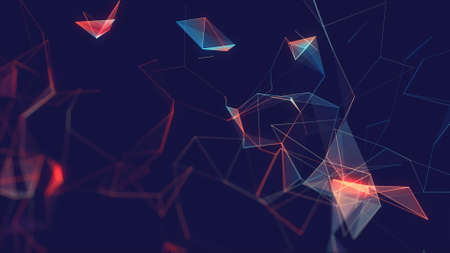 Abstract polygonal space low poly dark background with connecting dots and lines. Connection structure. 
Science background. Futuristic polygonal background. Triangular background. Wallpaper. Businessの写真素材