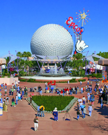 ORLANDO, FLORIDA - January 31, 2006 - A view of Epcot including Spaceship Earth from the monorail.