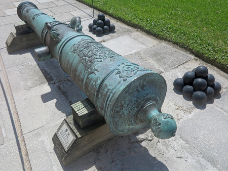 A Cannon at the Castillo de San Marcos Fort in St Augustine, Florida.の写真素材