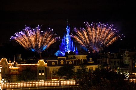 MARNE-LA-VALLEE, FRANCE - July 27th, 2016  Disney Dreams fireworks at Disneyland Resort Parisのeditorial素材