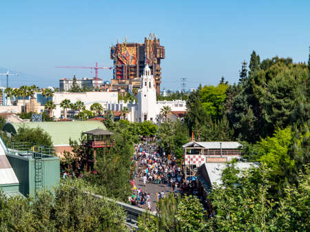 ANAHEIM, CALIFORNIA - May 25th, 2018 - Disney's California Adventure looking towards Carthay Circle and Guardians of the Galaxy - Mission: BREAKOUTのeditorial素材