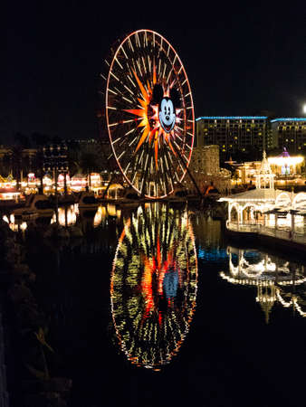 ANAHEIM, CALIFORNIA - December 1st, 2016 - Mickey's Fun Wheel which was changed to Pixar Pal-A-Round on June 23rd, 2018のeditorial素材