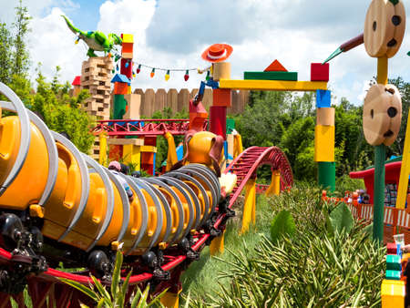 ORLANDO, FLORIDA  July 1st, 2018  Slinky Dog Dash in Toy Story Land in Hollywood Studios, Walt Disney World, grand opening June 30th 2018.のeditorial素材