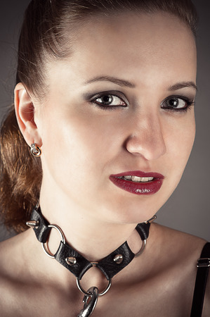 portrait of a pretty woman in the image a slaveの写真素材