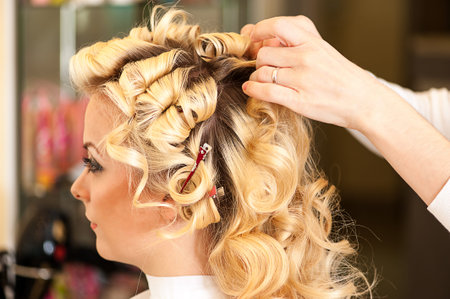 young woman in a beauty salon