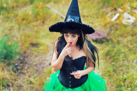 sexy witch woman flirting