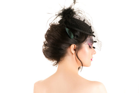 attractive woman with veilの写真素材